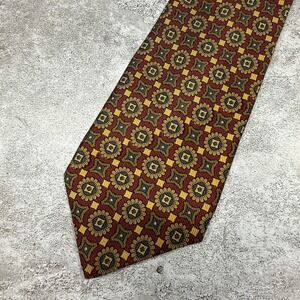 Robert Talbott Silk Tie Mens One Size Red Medallion Made In Italy Necktie